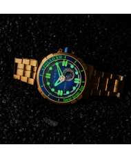 Automatische Taucheruhr aus Edelstahl, Gold, Blau – APOLLO 55TH AUTOMATIC – NB-6093-44