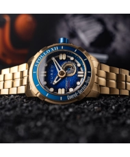 Automatische Taucheruhr aus Edelstahl, Gold, Blau – APOLLO 55TH AUTOMATIC – NB-6093-44