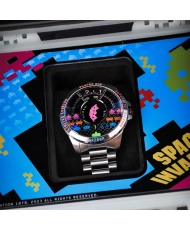 Montre de plongée automatique en acier inoxydable, noir, argenté - QUASAR AUTOMATIC SPACE INVADERS - NB-6082-SI-11