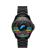 Montre de plongée automatique en acier inoxydable, noir - QUASAR AUTOMATIC SPACE INVADERS - NB-6082-SI-44