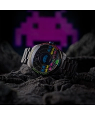 Montre de plongée automatique en acier inoxydable, noir - QUASAR AUTOMATIC SPACE INVADERS - NB-6082-SI-44