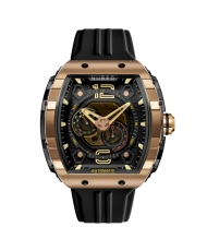 Automatic watch in stainless steel and silicone, rose gold, black - MAGELLAN 24H AUTOMATIC - NB-6087-06