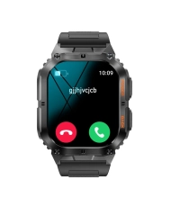 Metall-Quarz-Smartwatch, schwarz – COMPASS AMOLED – SW074A