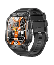 Metall-Quarz-Smartwatch, schwarz – COMPASS AMOLED – SW074A