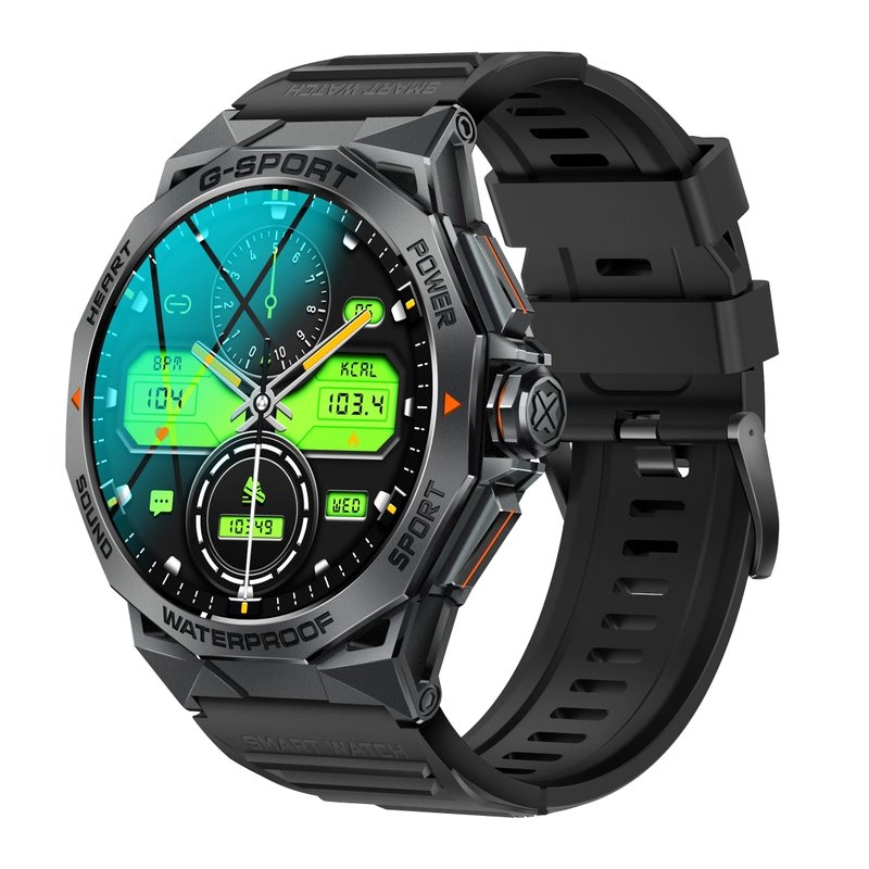 Reloj inteligente de metal, negro - OUTDOOR AMOLED - SW075A