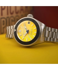 Montre de plongée automatique en acier inoxydable, jaune, argenté - PICCARD AUTOMATIC - SP-5098-44