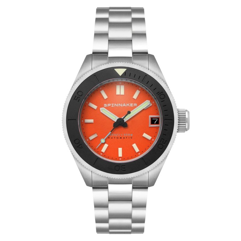 Montre de plongée automatique en acier inoxydable, orange, argenté - PICCARD AUTOMATIC - SP-5098-99