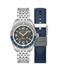 Automatische Taucheruhr in Edelstahl, Grau, Silber, Blau – FLEUSS GMT AUTOMATIC – SP-5120-11