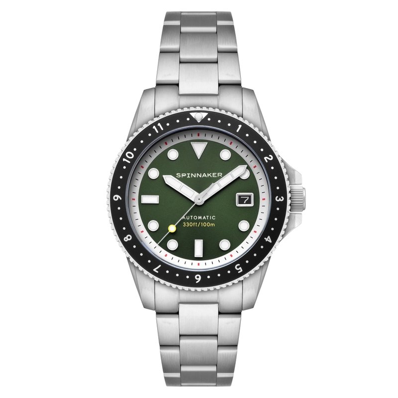 Stainless Steel Automatic Watch, Green, Silver - CROFT PIONEER AUTOMATIC - SP-5136-22