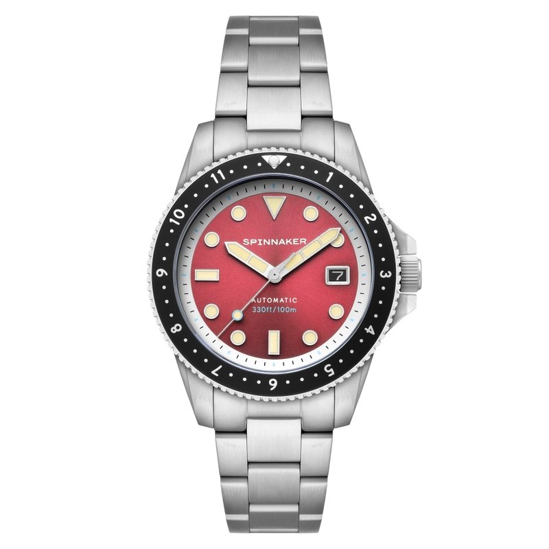 Stainless Steel Automatic Watch, Sangria Red, Silver - CROFT PIONEER AUTOMATIC - SP-5136-44