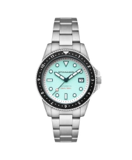 Stainless Steel Automatic Watch, Light Blue, Silver - CROFT PIONEER AUTOMATIC - SP-5136-66