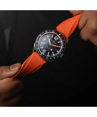 Reloj de buceo automático en acero, azul, plateado, naranja - FLEUSS GMT AUTOMATIC - SP-5120-88