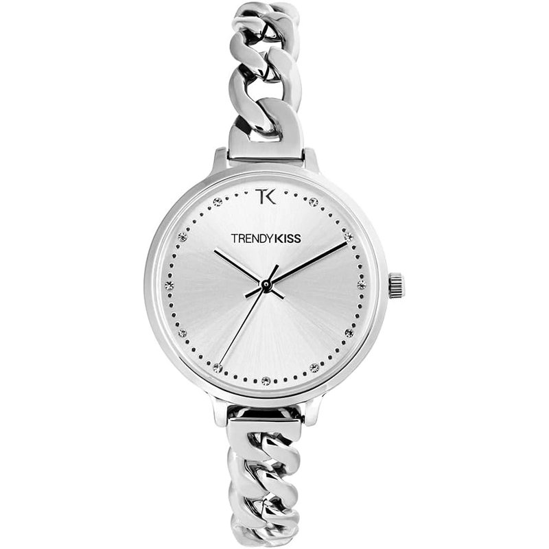 Metal and metal quartz watch, white, silver - Mariette - TM10179-01