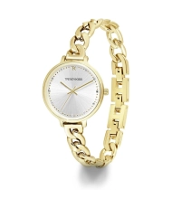 Reloj de cuarzo de metal, dorado, blanco - Mariette - TM10179-02