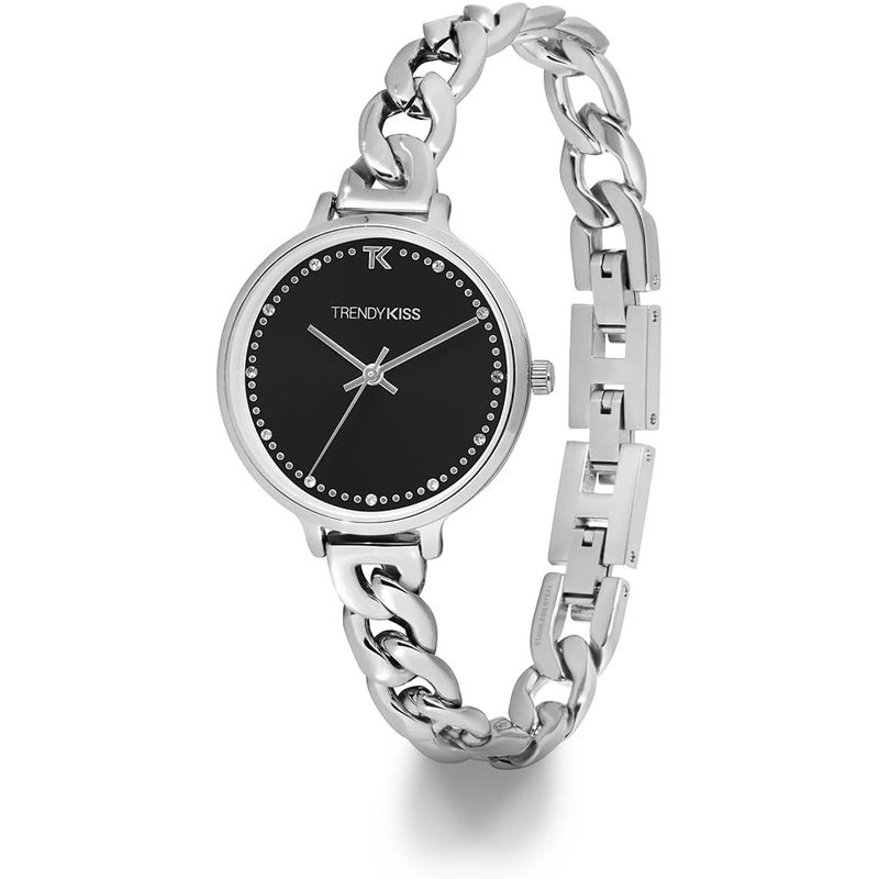 Metal quartz watch, black, silver - Mariette - TM10179-03