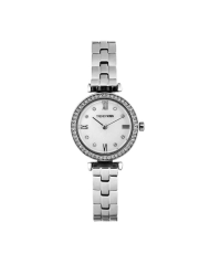 Quartz watch in metal, silver, mother-of-pearl - Adèle - TM10147-03