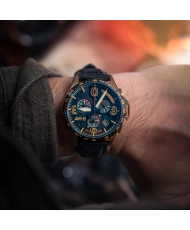 Reloj cronógrafo en acero inoxidable y piel - P51 MIUSTANG D-DAY 80 LIMITED EDITION - AV-4077-06