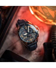 Chronographenuhr aus Edelstahl und Leder – P51 MIUSTANG D-DAY 80 LIMITED EDITION – AV-4077-06