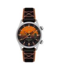 Automatikuhr aus Edelstahl und Leder, Silikon, Orange, Schwarz, Pistole – HAWKER HARRIER HUD AUTOMATIC – AV-4117-03