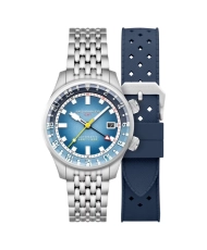 Reloj para Hombre en Acero, Azul, Azul Oscuro, Plata - BRADNER GMT - SP-5121-88