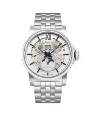 Front photo of this Grey Stainless Steel Men's Skeleton Watch - HANSOM - EARNSHAW | ES-8241-11