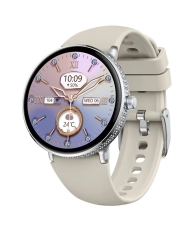 Montre connectée en Silicone, Argenté, Noir, Beige - AMOLED DIAMOND - SW092C