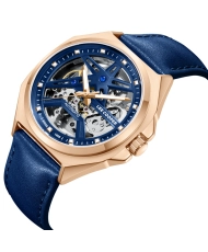 Montre Automatique en Cuir, Bleu, Rose Doré - LC08103.499