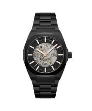 Photo de face de cette Montre Squelette Homme en  Noir - FOWLER SKELETON AUTOMATIC - EARNSHAW | ES-8263-55