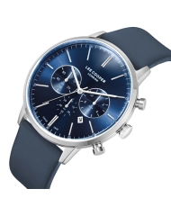 Montre Multifonction en Cuir, Argenté, Bleu - LC08043.399