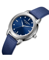 Montre Quartz en Cuir, Bleu, Argenté - LC08025.399