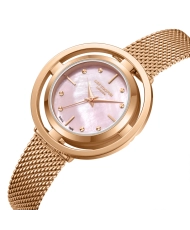 Montre Quartz en Mailles milanaises, Rose Doré, Rose - LC08052.480