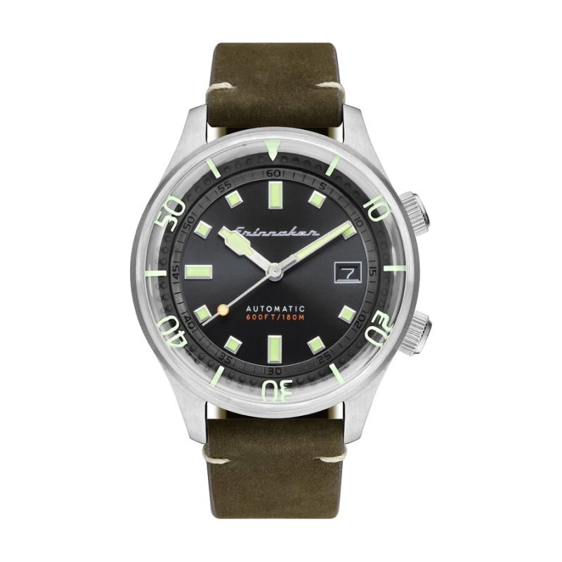 Photo de face de cette Montre Homme en Gris, Noir, Vert BRADNER - SPINNAKER | SP-5062-02