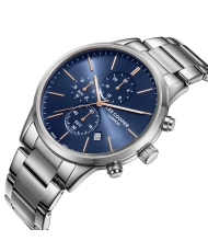 Montre Multifonction en Métal, Bleu, Argenté - LC08042.390