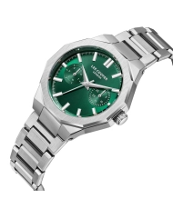 Montre Quartz en Métal, Argenté, Vert - LC08019.370