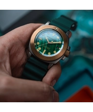 Montre de plongée Automatique en Silicone, Vert, Titane, Bronze - HULL TITANIUM BRONZE AUTOMATIC LAPIDARY - SP-5145-02