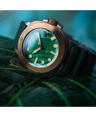 Montre de plongée Automatique en Silicone, Vert, Titane, Bronze - HULL TITANIUM BRONZE AUTOMATIC LAPIDARY - SP-5145-02