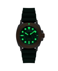 Montre de plongée Automatique en Silicone, Vert, Titane, Bronze - HULL TITANIUM BRONZE AUTOMATIC LAPIDARY - SP-5145-02