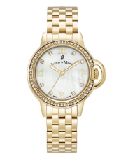 Front photo of the Swiss Women's Watch in Stainless Steel and Polished White, Gold - Grace - JACQUES DU MANOIR | JWL02508