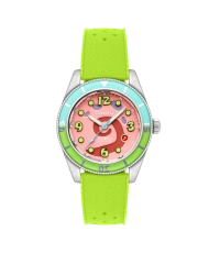 Automatische Taucheruhr aus Silikon, Orange, Silber, Gelb, Orange - FLEUSS AUTOMATIC Pink Gary SPONGEBOB - SP-5151-01