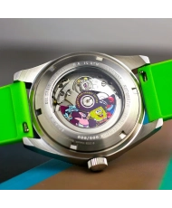 Automatische Taucheruhr aus Silikon, Orange, Silber, Gelb, Orange - FLEUSS AUTOMATIC Pink Gary SPONGEBOB - SP-5151-01