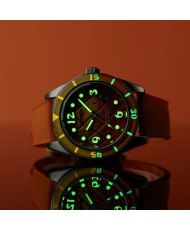 Reloj automático de buceo de silicona, naranja, plata, amarillo, naranja - FLEUSS AUTOMATIC SPONGEBOB SQUAREPANTS - SP-5151-04