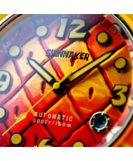 Reloj automático de buceo de silicona, naranja, plata, amarillo, naranja - FLEUSS AUTOMATIC SPONGEBOB SQUAREPANTS - SP-5151-04