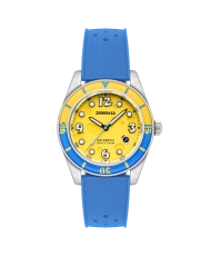 Automatic Silicone Diver's Watch, Yellow, Silver, Blue - FLEUSS AUTOMATIC SPONGEBOB SQUAREPANTS CONCH ST - SP-5151-03