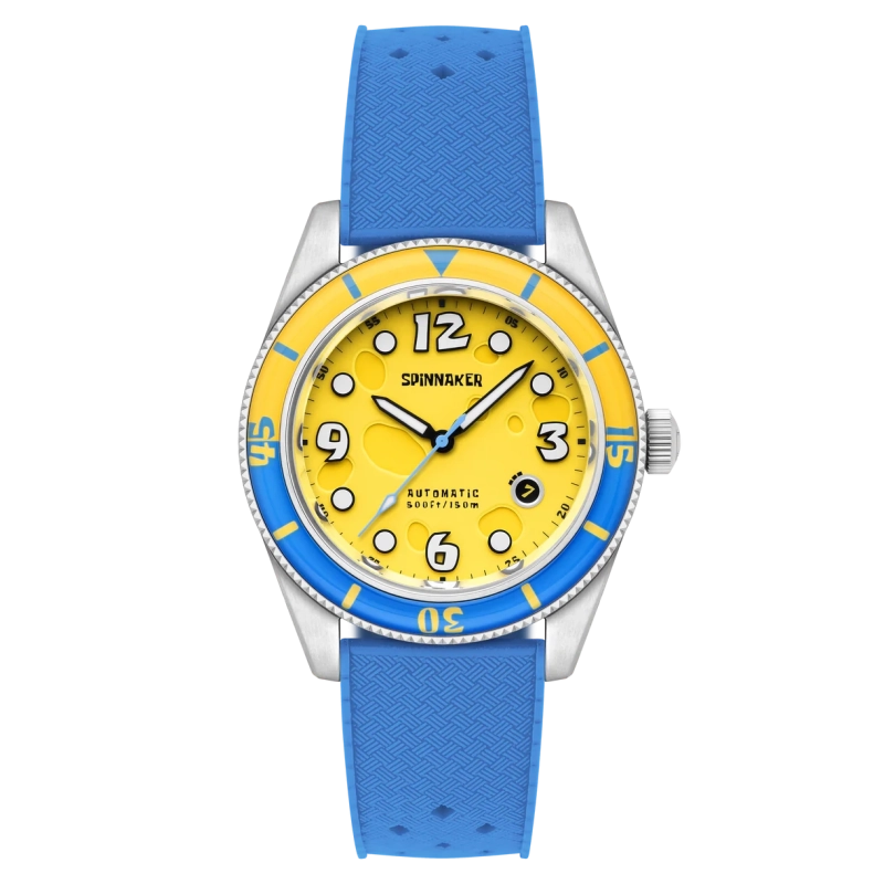 Automatische Taucheruhr aus Silikon, Gelb, Silber, Blau - FLEUSS AUTOMATIC SPONGEBOB SQUAREPANTS CONCH ST - SP-5151-03