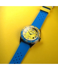 Automatic Silicone Diver's Watch, Yellow, Silver, Blue - FLEUSS AUTOMATIC SPONGEBOB SQUAREPANTS CONCH ST - SP-5151-03