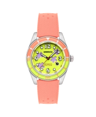 Automatische Taucheruhr aus Silikon, Silber, Pink, Grün - FLEUSS AUTOMATIC SPONGEBOB SQUAREPANTS CONCH ST - SP-5151-02