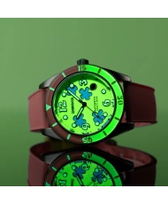 Reloj de buceo automático de silicona, plateado, rosa y verde - FLEUSS AUTOMATIC SPONGEBOB SQUAREPANTS CONCH ST - SP-5151-02