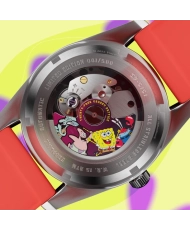 Automatische Taucheruhr aus Silikon, Silber, Pink, Grün - FLEUSS AUTOMATIC SPONGEBOB SQUAREPANTS CONCH ST - SP-5151-02