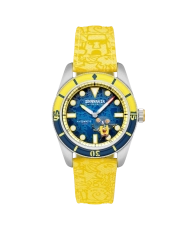 Automatische Nylon-Taucheruhr, Blau, Gelb - FLEUSS AUTOMATIC DIVER SPONGEBOB LIMITED EDITION - SP-5160-01