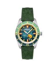 Automatic Nylon Diver's Watch, Green - FLEUSS AUTOMATIC DIVER SPONGEBOB LIMITED EDITION - SP-5160-02